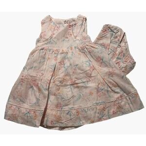 Tommy Bahama Dress Bloomer Set Peach Pink Blue Pastel Infant Girls Size 12 month